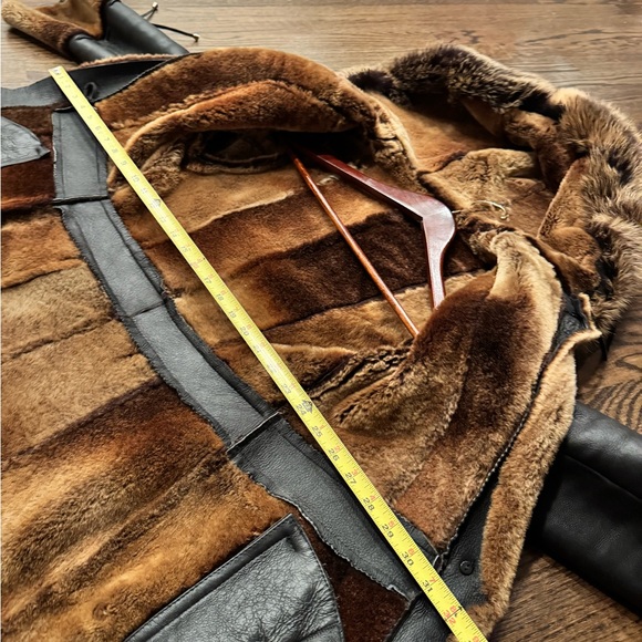 Women's Brown 💯% genuine shearling Fur Trim Coat - Picture 13 of 13